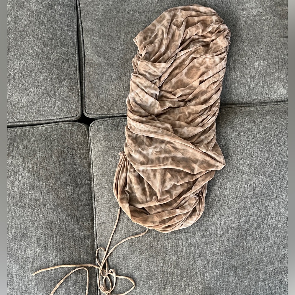 Brown Ruched Dress